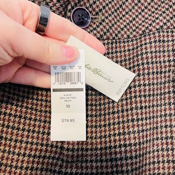 Eddie Bauer Houndstooth Multicolor Skirt Size 10 NWT - Picture 5 of 10